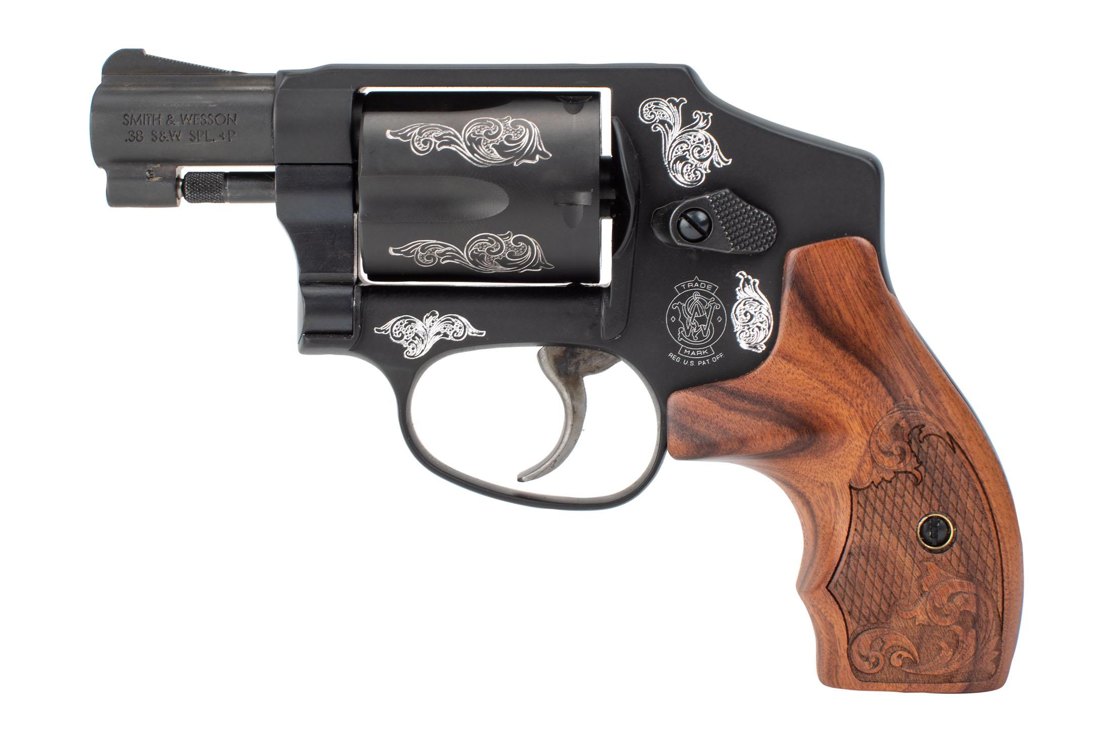 S&W Model 442 38SPL +P Revolver - Engraved Frame - 1.88